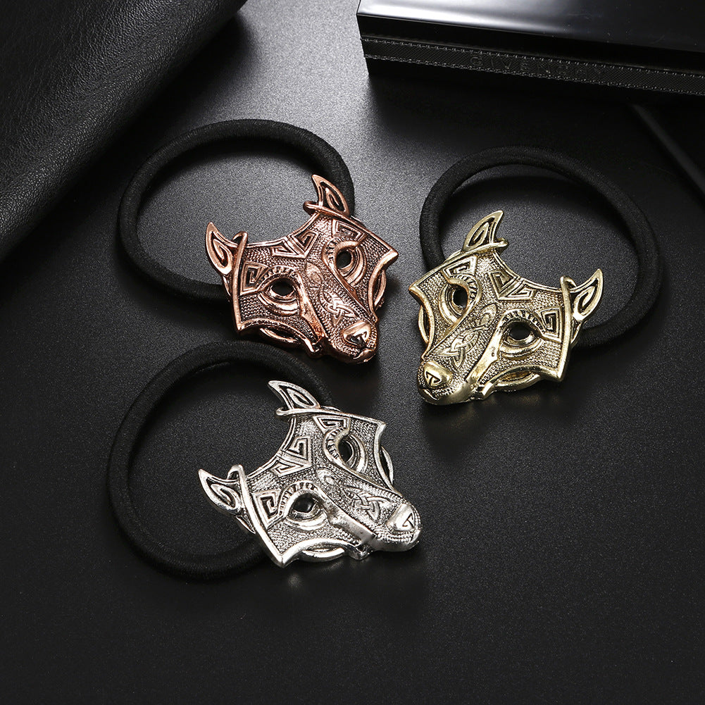 NorthRune Viking Wolf Hair Tie | Norse Fenrir Style Hair Accessory