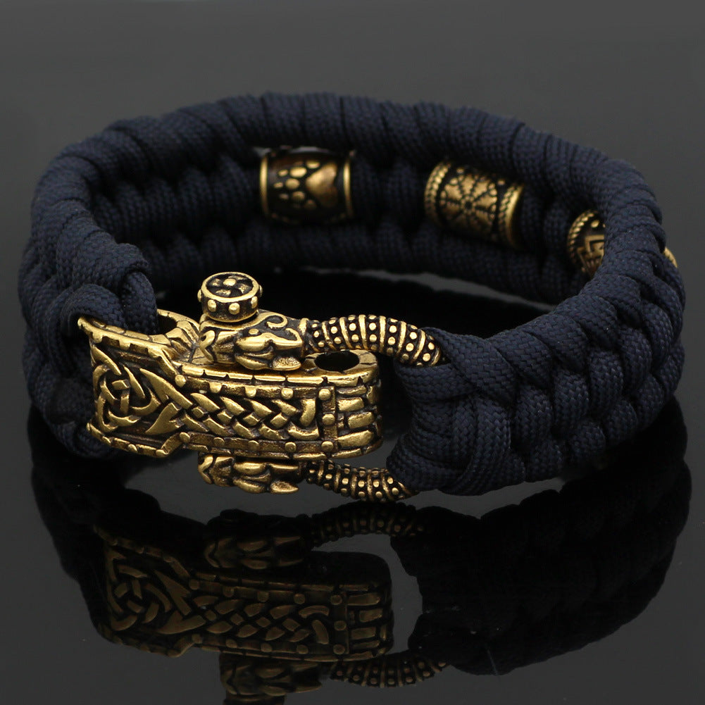 NorthRune Viking Paracord Bracelet | Mjolnir Thor's Hammer Rune Bracelet | Adjustable