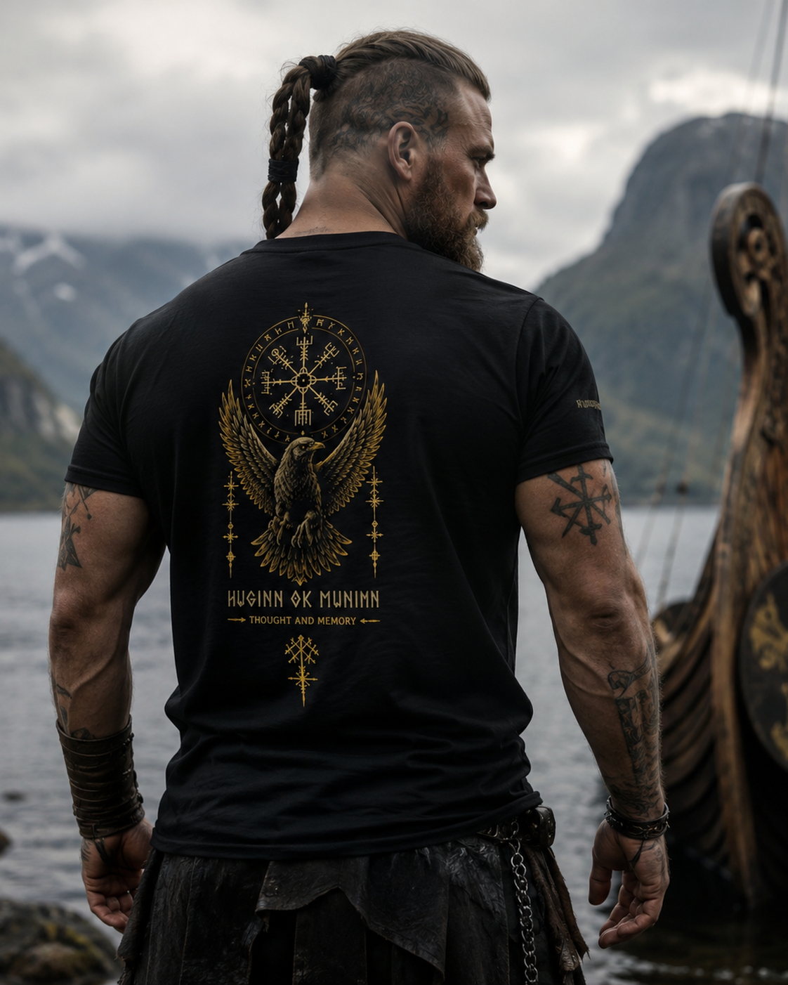 NORTHRUNE UK® Huginn & Muninn Viking T-Shirt | Premium Unisex Tee