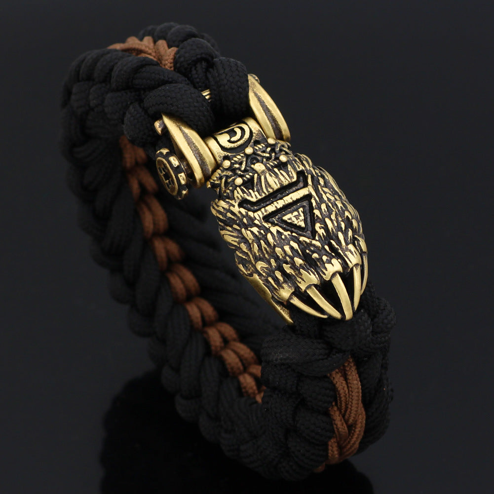 NorthRune Viking Bear Claw Paracord Bracelet | Adjustable Survival Bracelet