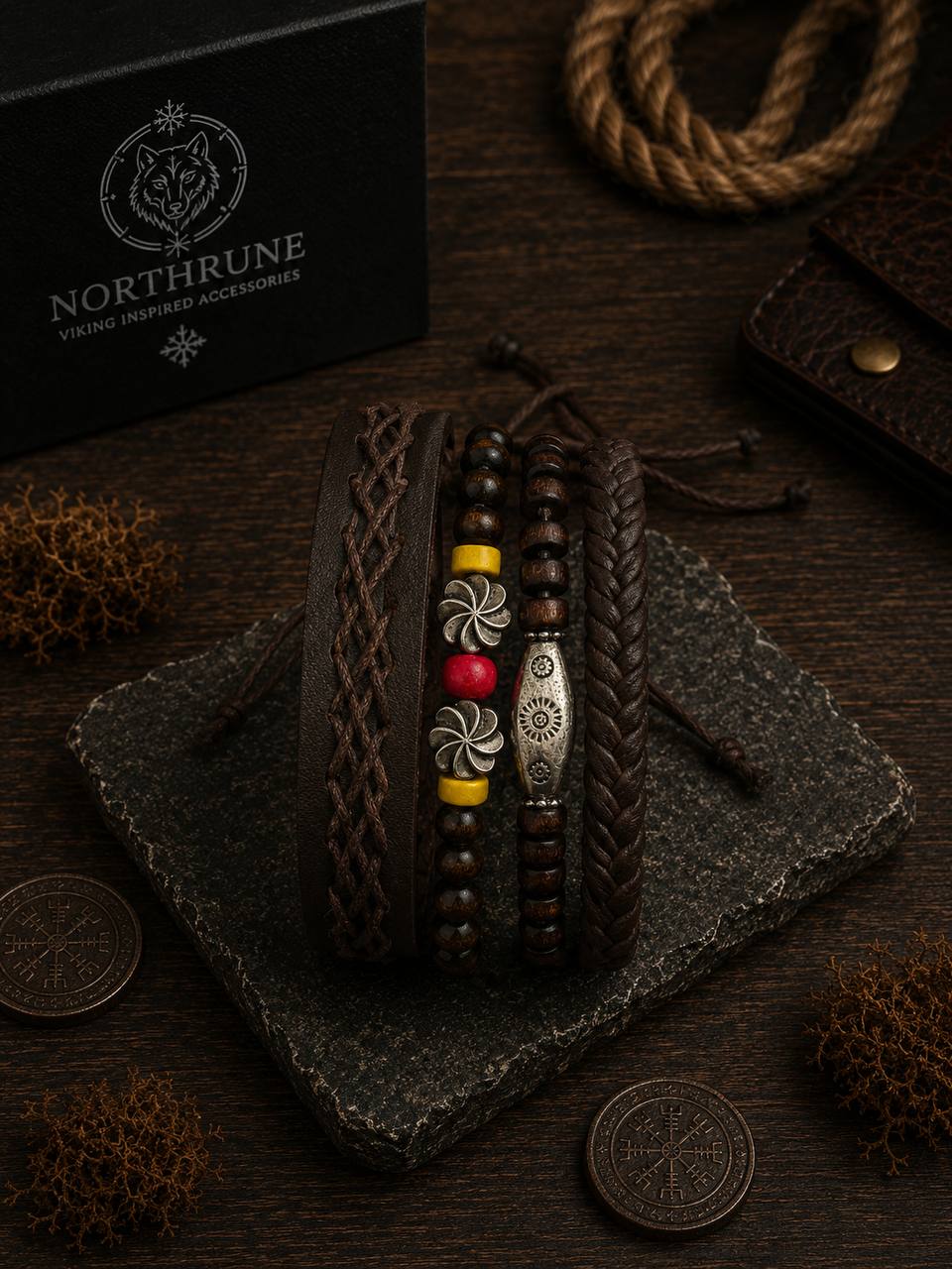 NorthRune Artisan Bead Bracelet Set