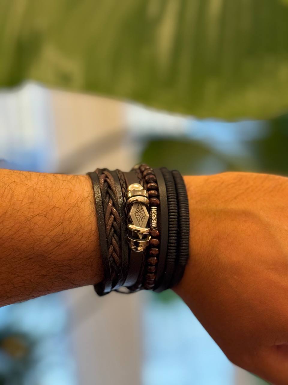 NorthRune Rune Leather Bracelet Set
