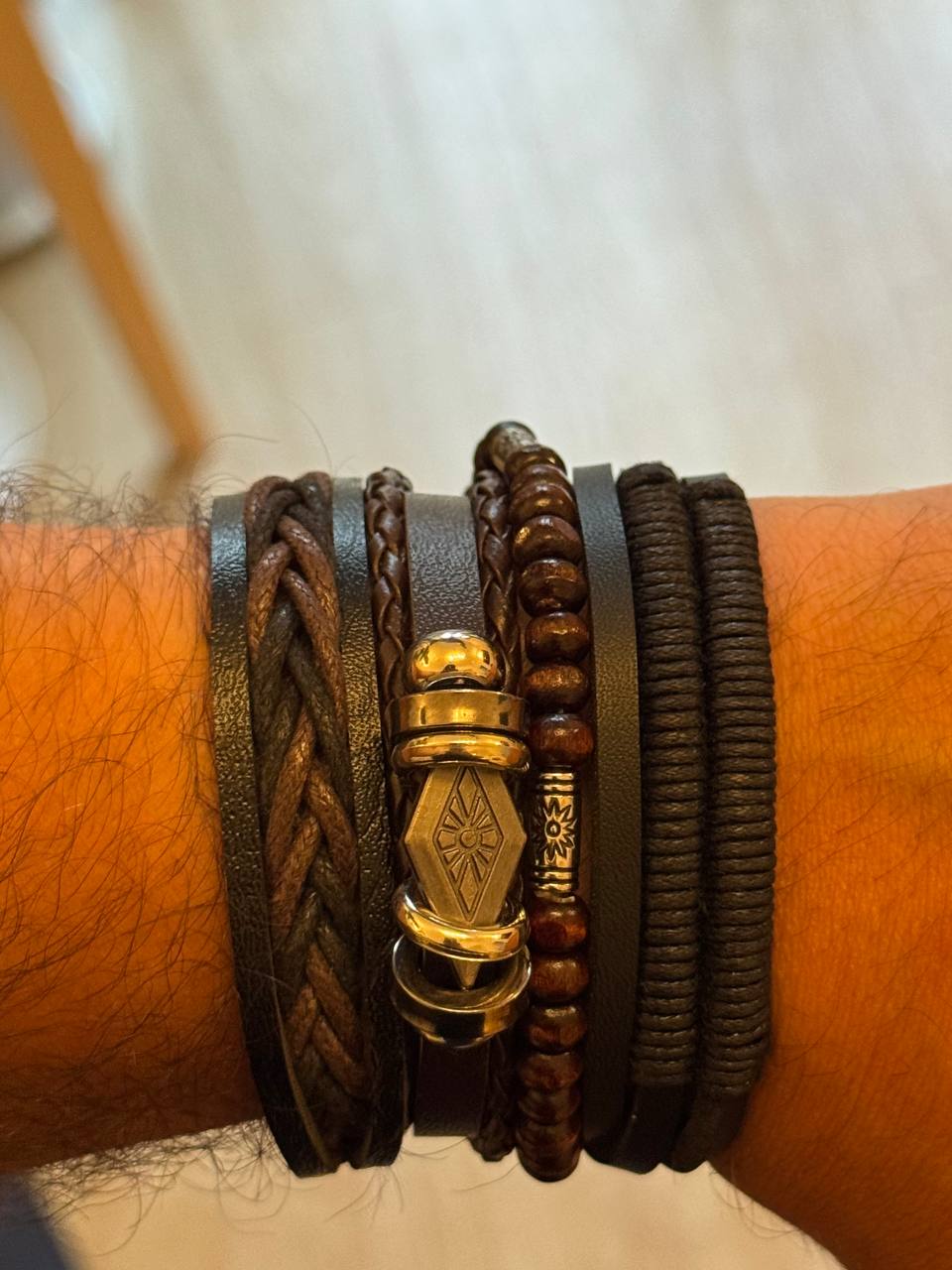 NorthRune Rune Leather Bracelet Set
