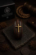 NorthRune Cross Leather Bracelet