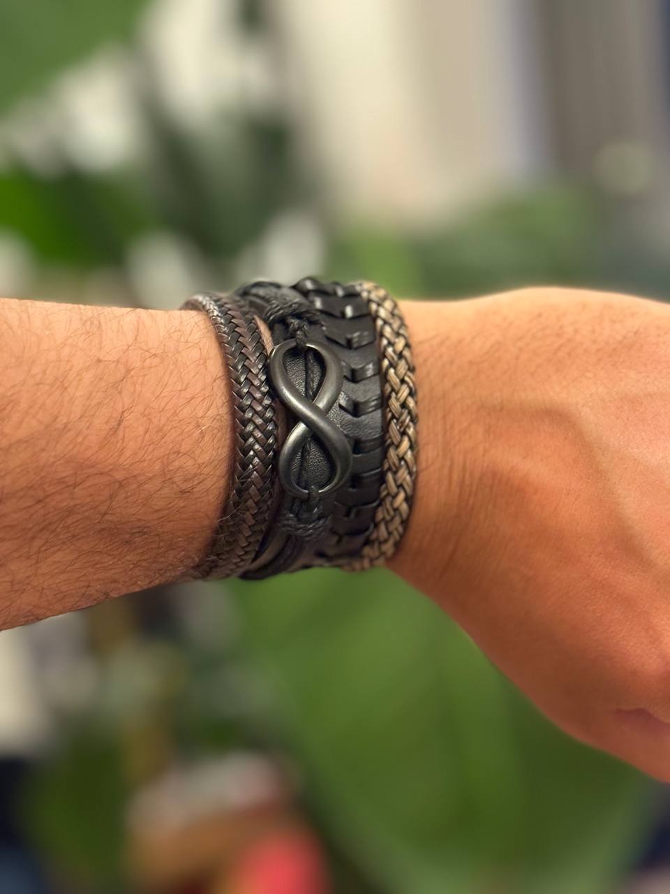 NorthRune Infinity Leather Bracelet Set