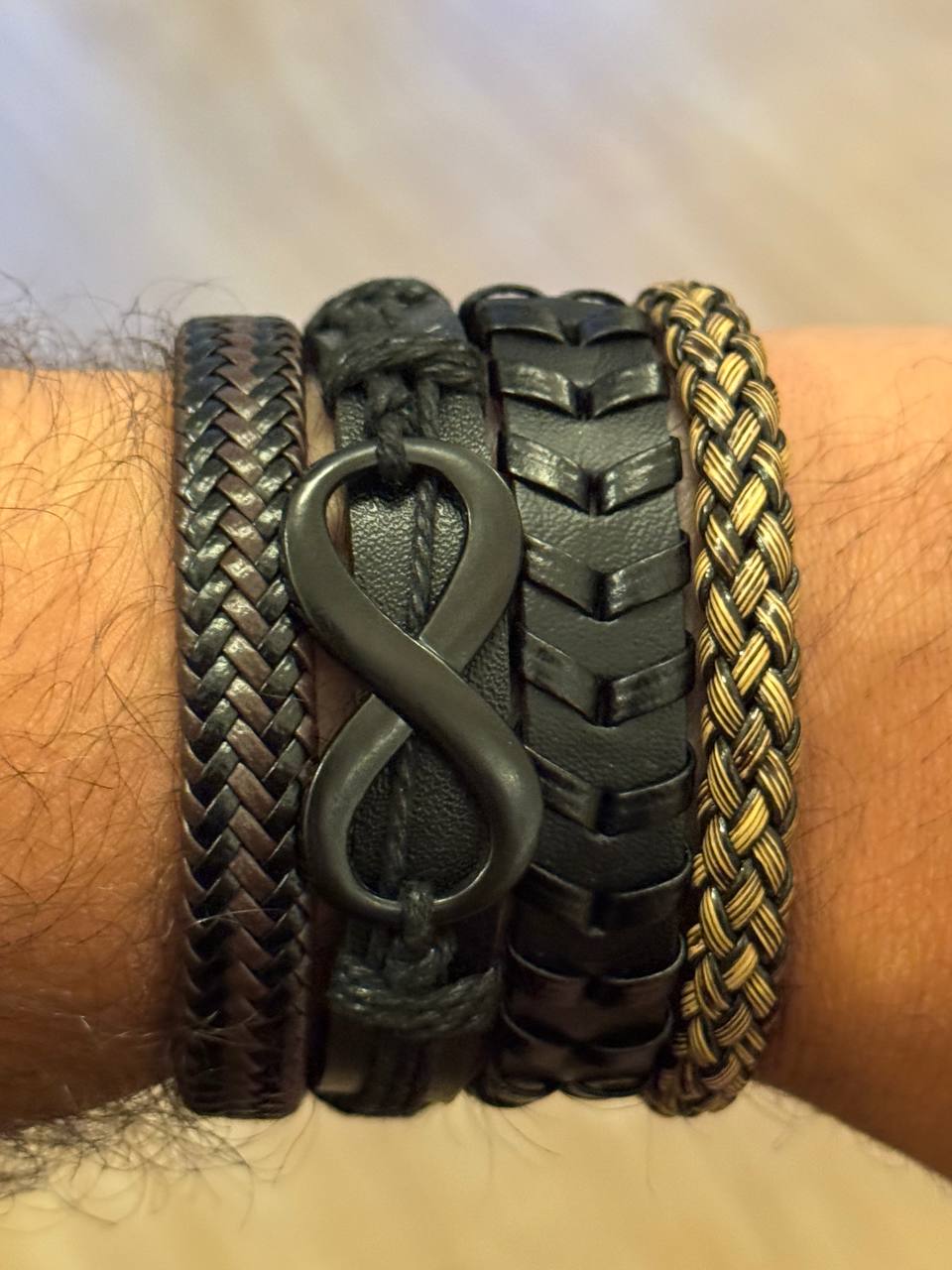 NorthRune Infinity Leather Bracelet Set