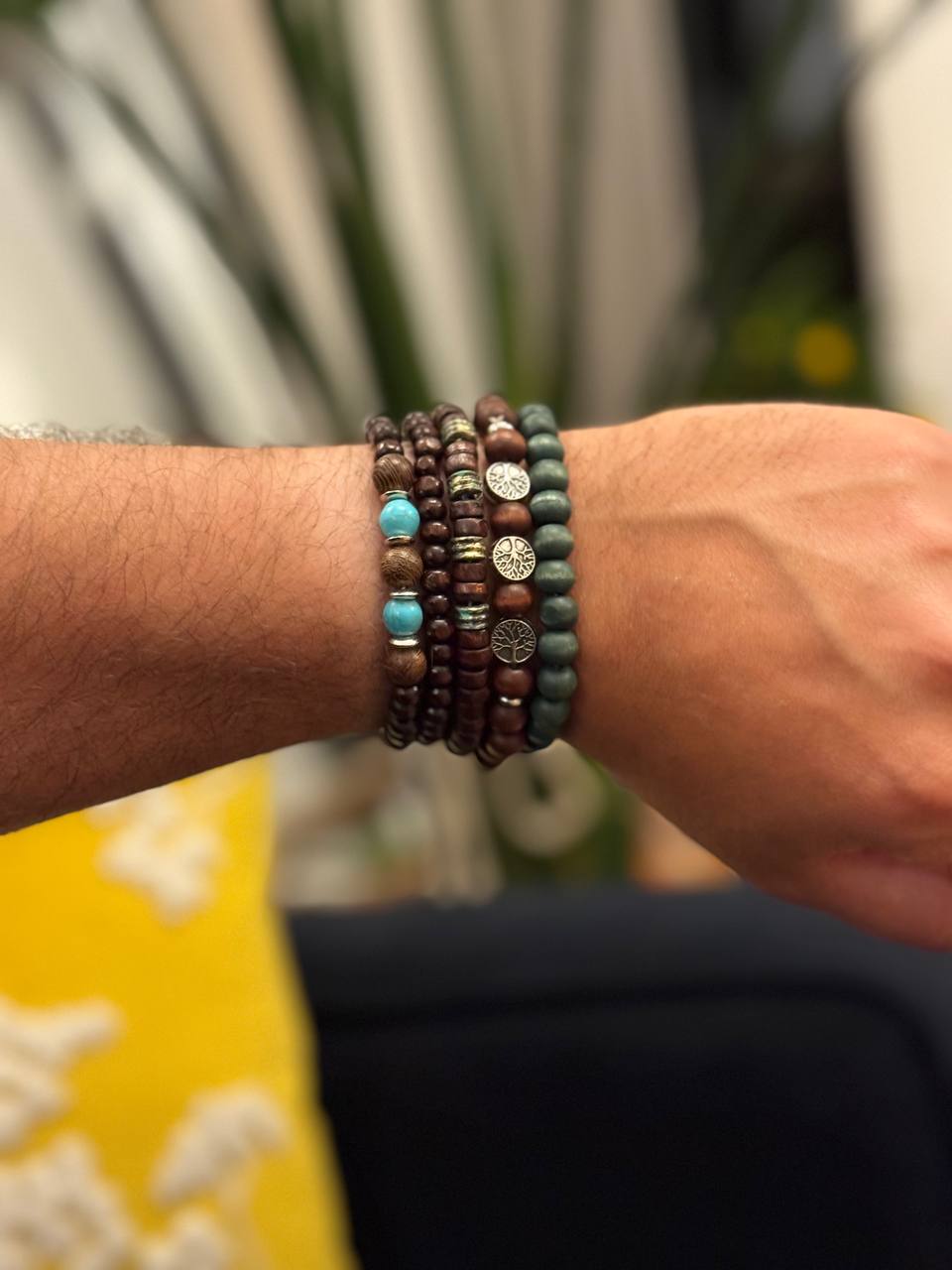 NorthRune Forest Tree Bead Bracelet Set