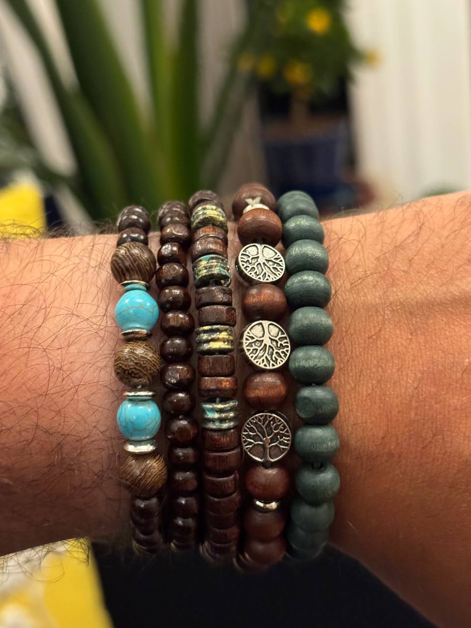 NorthRune Forest Tree Bead Bracelet Set