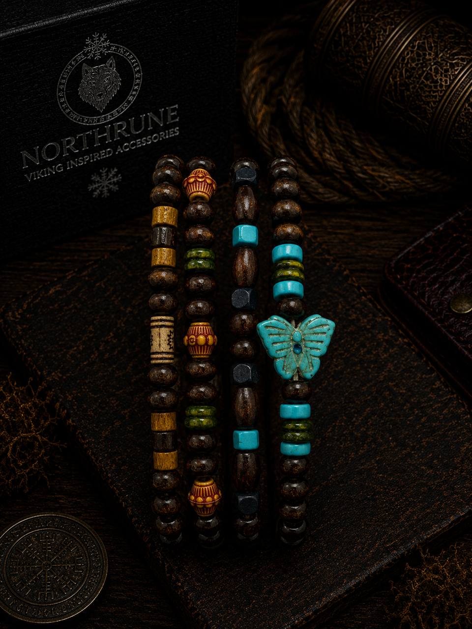 NorthRune Butterfly Bead Bracelet Set