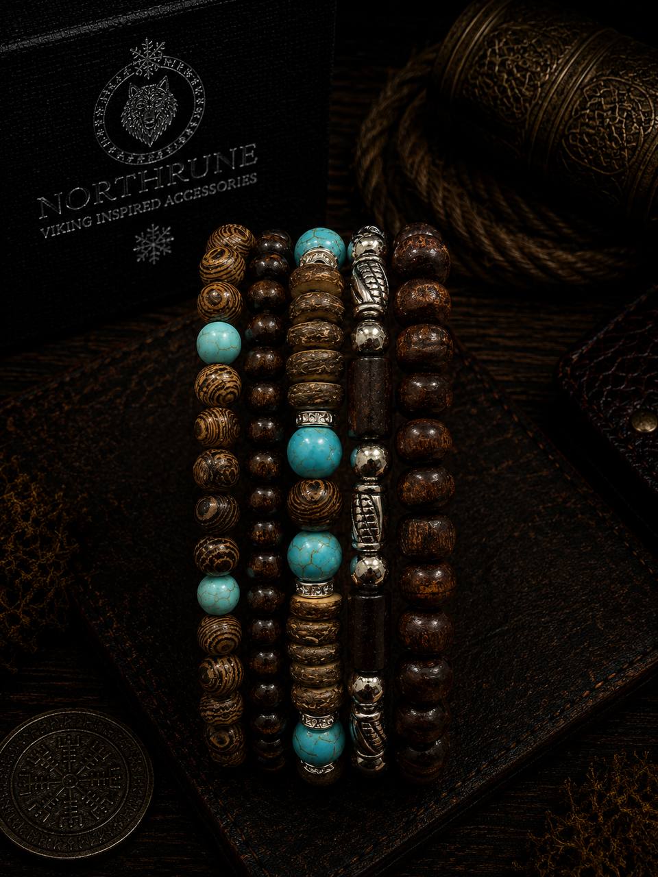 NorthRune Turquoise Bead Bracelet Set
