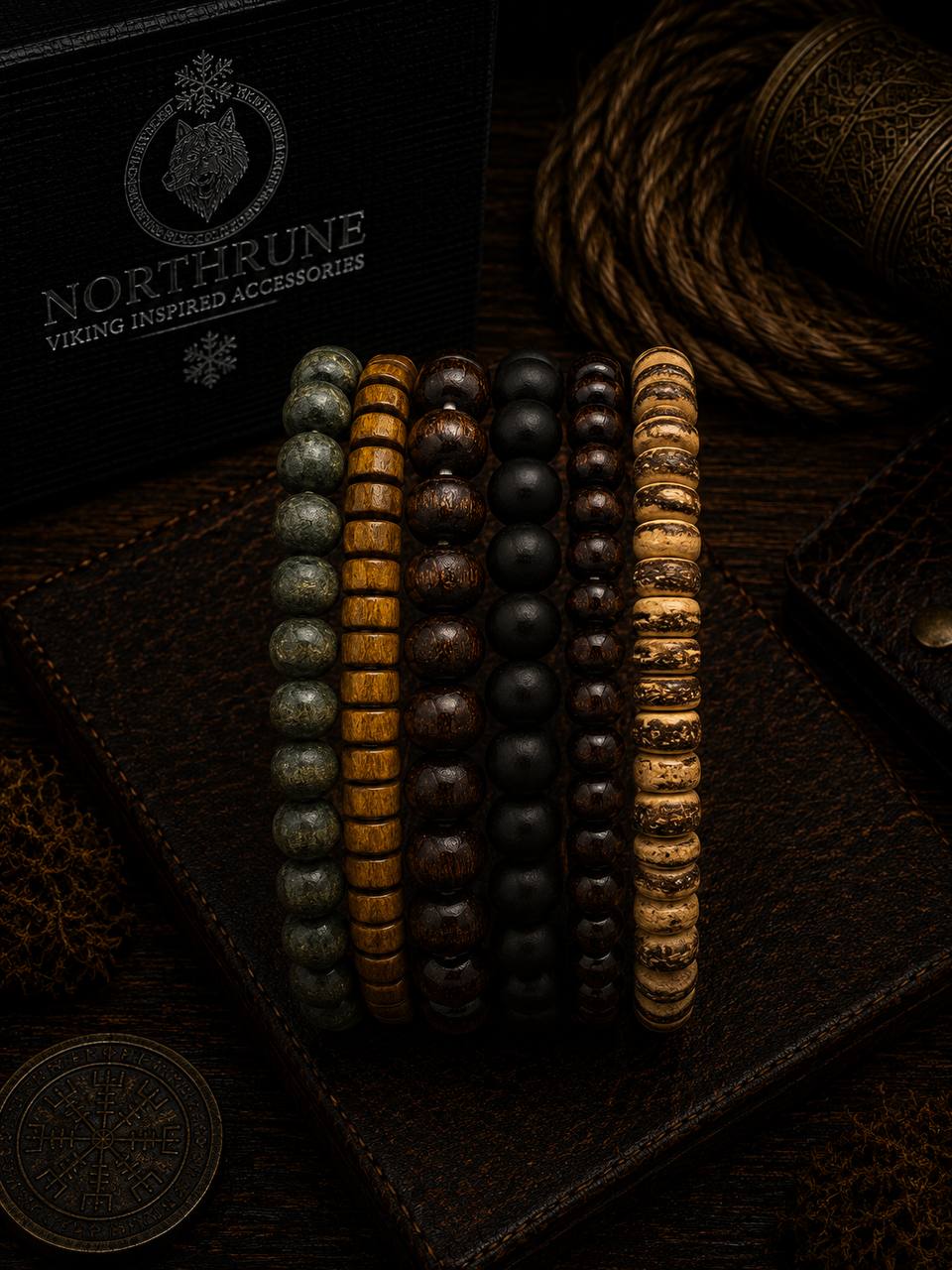 NorthRune Natural Bead Bracelet Se