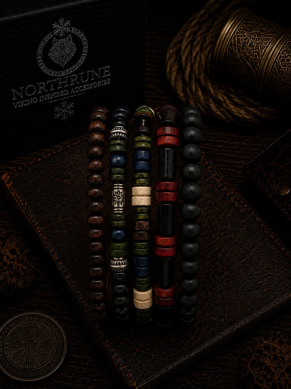 NorthRune Wooden Bead Bracelet